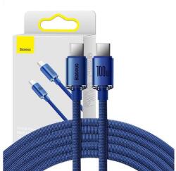 Baseus Crystal Shine USB-C-USB-C kábel, 100W, 2m (kék)