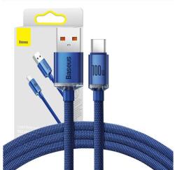 Baseus Crystal Shine USB-USB-C kábel, 5A, 1, 2m (kék)