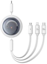 Baseus Gyorstöltő kábel 3in1 Baseus Free2Draw USB-C - USB-C/Lightning/Micro 100W, 1, 1m (fehér)