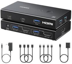 UGREEN AK502 2 az 1-ben HDMI 2.0 KVM kapcsoló (45452)