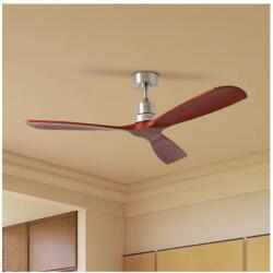 ZEVENTI - Ventilator de tavan LIONI Wi-Fi Tuya crom/stejar + telecomandă (ZV0046)