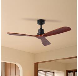 ZEVENTI - Ventilator de tavan LIONI Wi-Fi Tuya negru/stejar + telecomandă (ZV0045)