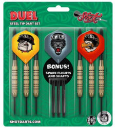 Shot Set sageti darts Shot steel, Duel 18g, brass, 2 seturi (SH118)