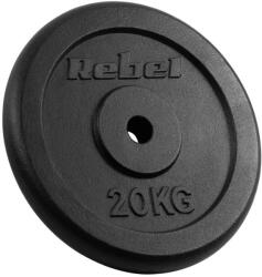 Rebel Active RBA-2131 - öntöttvas súlytárcsa 20 kg, 31 mm-es furattal, fekete