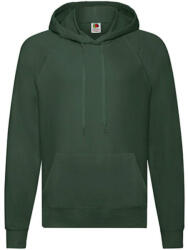 Fruit of the Loom Férfi Pulóver Kapucnis Hosszú ujjú Fruit of the Loom Lightweight Hooded Sweat - M, Sötétzöld