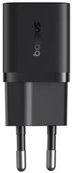 Baseus CHG Baseus GaN5 Mini hálózati gyorstöltő 25W, USB Type-C, 100W USB Type-C, 1m kábellel, fekete P10110909113-01 (P10110909113-01)