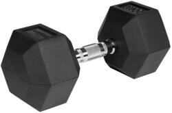 Rebel Active RBA-2325-20 - gumírozott öntöttvas egykezes súlyzó (20kg), fekete/ezüst (Ann5901890111911)