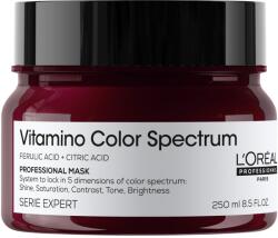 L'Oréal Serie Expert Vitamino Color Spectrum maszk a színrögzítésért, selymesebb és erősebb hajért, fényes hajért, felursavval és citromsavval szulfátok nélkül, vegán termék, 250 ml