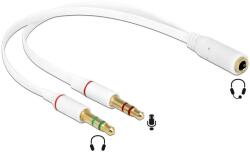 Delock 65585 Fejhallgató adapter, 1 x 3, 5 mm 4 tűs sztereó Jack csatlakozó, 2 x 3, 5 mm 3 tűs sztereó Jack csatlakozó (IPhone) (MEN-R1-10972)