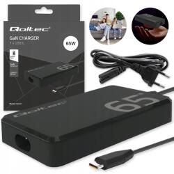 Qoltec Usb-c töltő GaN 65W Pd Laptop Telefon Tablet MacBook Pro Iphone (52421)