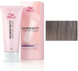 Wella Shinefinity Zero Lift Glaze félig permanens áttetsző festék, 06/71 Frosted Chestnut sötétszőke szürke szatén, 60 ml