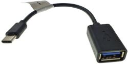 Lanberg 42443 OTG átalakító kábel adapterrel, USB C apa - USB 2.0 anya, 15 cm hosszú, fekete (AD-OTG-UC-01)