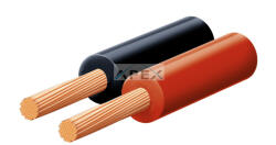 Somogyi Elektronic KL 0, 35 hangszóróvezeték, piros-fekete, 2 x 0, 35 mm2, 0, 1 mm elemi szál, 100 m/ tekercs - webmuszaki