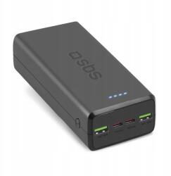 SBS Powerbank Sbs TTBB30000PD20K 30000 mAh 2 x Usb-c 2 x Usb-a fekete (TTBB30000PD20K)