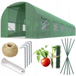 Plonos Fóliaalagút kerti üvegház 3x6m fólia rúd 18m2 zöld (4918-B)