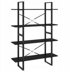 vidaXL 4 szintes könyvespolc, fekete, 100x30x14 (8720286567760)