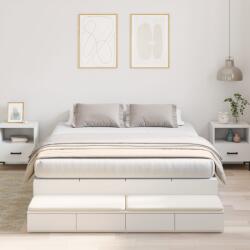 vidaXL Tároló Ágykeret Fehér 135x190 cm (3335701)