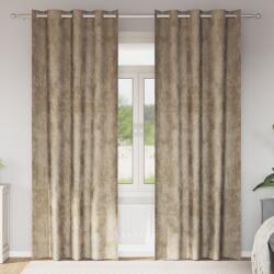 vidaXL Bársony Függönyök 2 db Szemfüggönnyel Bézs 260x140 cm (4107677)