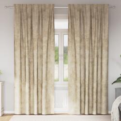 vidaXL Velvet függönyök 2 db fémgyűrűkkel, Krém 245x140 cm (4107701) - vidaxl