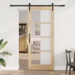 vidaXL Csúszó Ajtó Hardver Szettel 'ORKDAL'Tömör Fa és Üveg (3331837)