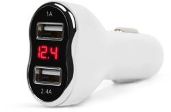 Kleiber Germany GZMT12 Autós szivargyújtó adapter - 2 x USB, feszültségmérővel és árammérővel - fe