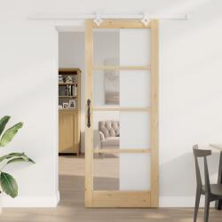 vidaXL Csúszó Ajtó Hardver Készlettel 83x211 cm Tömör Fenyő (3332223)