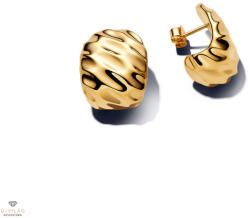 Pandora 14K aranyozott hullámos széles karika fülbevaló - 263879C00