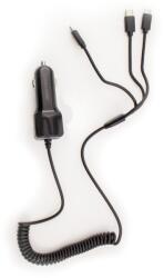 Kleiber Germany GZMT12 Univerzális telefontöltő, microUSB + Type-C + iPhone csatlakozással + USB 1A