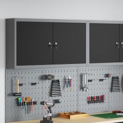 vidaXL Falra Szerelhető Szerszámos Szekrény Fekete 100x20x55 cm Acél (4103471)