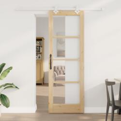vidaXL Csúszóajtó fémalkatrész készlettel 73.5x211 cm Masszív fenyő fa (3332213)