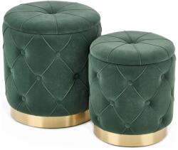 Halmar KÉSZLET 2x Taburet POLLY átm. 40/44 cm zöld/arany V-CH-POLLY-PUFA-C. ZIELONY (HA0109)