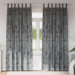 vidaXL Velúr Függönyök 2 db Gombos Szürke 245x140 cm (4107726)