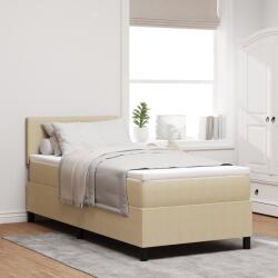 vidaXL Box Spring Ágy Matraccal & LED Fénnyel Bézs 80x200 cm Bársonyos Szövet (3337578)