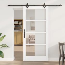 vidaXL Csúszó Ajtó Készlet 2 darab Fehér, Fekete Fa, Fém 93 x 202 cm (3332204)
