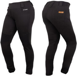 W-TEC Női motoros nadrág W-TEC Lukrecia, elasztikus, testhezálló, magas derekú XL bővített, hosszított fekete (28110-XL-P-E)