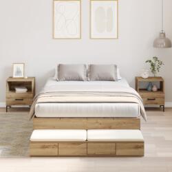 vidaXL Tároló Ágykeret Artisan Tölgy 120x190 cm (3335692)