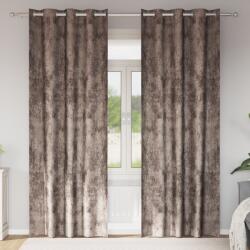 vidaXL Velúr Függönyök 2 db Gyűrűkkel Kávé 260x140 cm (4107672)