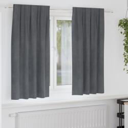 vidaXL Fekete Árnyékoló Függönyök Top Szalaggal 2 db Szuper Világosszürke Párna (4107289)