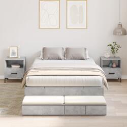 vidaXL Tároló Ágykeret Beton Szürke 120x190 cm (3335688)