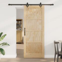 vidaXL csúszóajtó hardverszettel 83x211 cm tömör fenyőből (3333506)