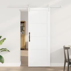 vidaXL Csúszó Ajtó Hardver Készlettel Fehér 73.5x198.5 cm Tömb Fa Fenyő (3333215)