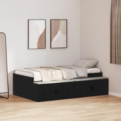 vidaXL Tárolós ágykeret Fekete tölgy 75x190 cm (3335214) - vidaxl