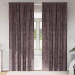 vidaXL Bársonyos Függönyök 2 db Fülekkel Barna 260x140 cm (4107697)