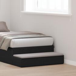 vidaXL Ágy Fiókok Fekete 100x36, 5x16, 5 cm Mérnöki Fa (866908) - vidaxl