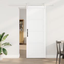 vidaXL Csúszóajtó Hardver Szettel Fehér 78x211 cm Szilárd Fa Fenyő (3333697)