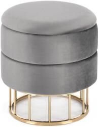 Halmar MINTY puff, 37 cm átmérő, szürke/arany színben V-CH-MINTY-PUFA-POPIEL (HA0034)