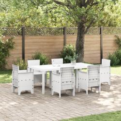 vidaXL Kerti Asztal Fehér 200x100x73 cm Poli Rattan (871690)