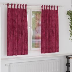 vidaXL Bársonyfuggönyök 2 db Gombfejű Bordó 175x140 cm (4107714)