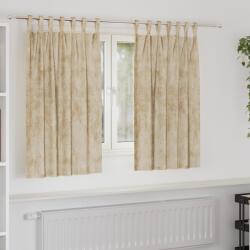 vidaXL Velúr függöny 2 db gombfüggönnyel Krém 140x140 cm (4107733)