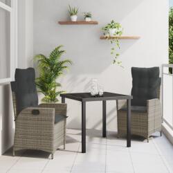 vidaXL 2 db Szürke PE rattan Standard Levehető huzatok Kültéri szék (3380498)